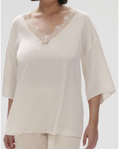 Top manches 3/4 Simone Pérèle Satin Secrets (Rose Sakura)