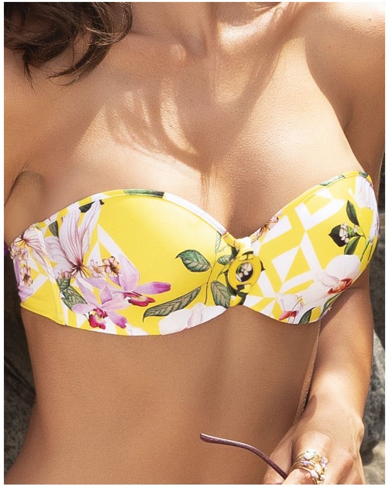 Sujetador de baño bandeau preformado Lise Charmel Jardin Délice (Soleil Délice)