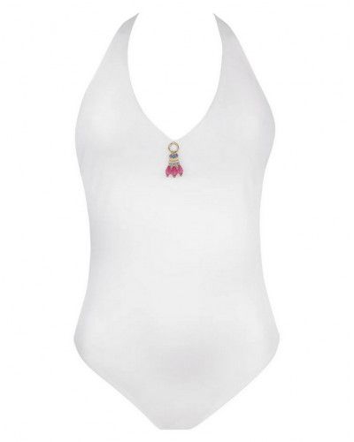 Maillot de bain une pièce nageur avec maintien Antigel La Muse Des Vagues (Vague Blanche)