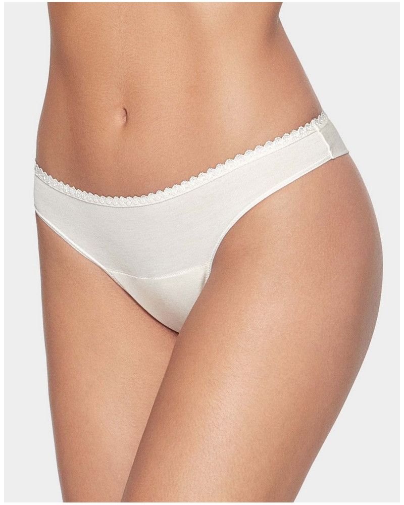 String Impetus Femme Taille 42/44 - Blanc Imprimé, Neuf Avec étiquettes, Sous-vêtement Confort