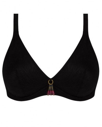 Underwired triangle bath bra Antigel La Muse Des Vagues (Black)