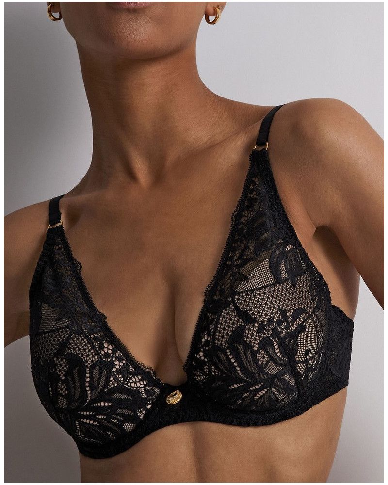 Plunge bra Aubade Gold Pleasure (Black Light)