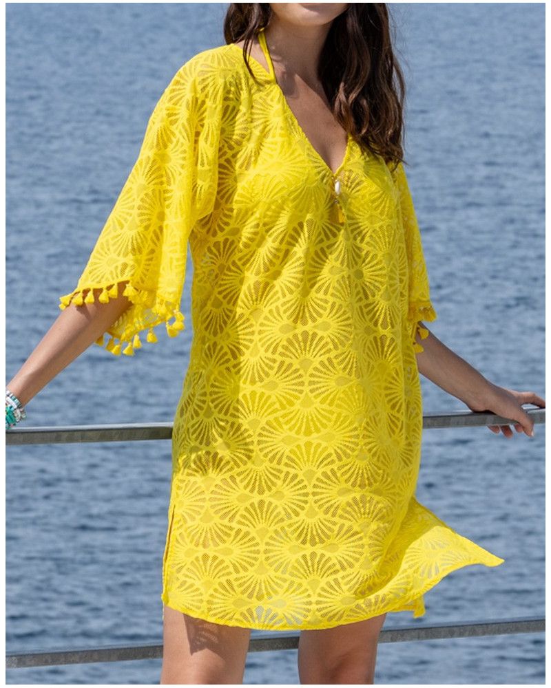 Túnica de playa Antigel La Muse Dentelle (Jaune)