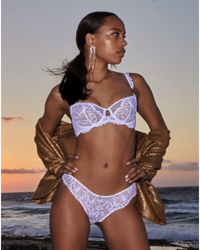 Slip italien Aubade Flowermania (Blanc)