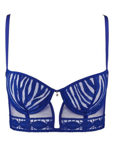 Longline underwired bra Aubade Wild Pulse (Blue Sensation)