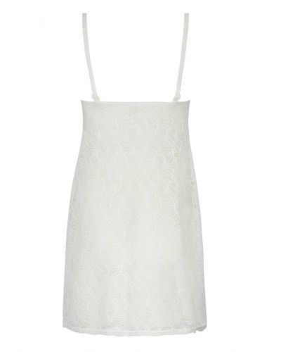 Nuisette vintage en dentelle et satin pour femme, blanc, 5XL