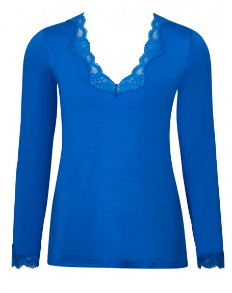 T-shirt manches longues col en V Antigel Simply Perfect (Stricto Cobalt)