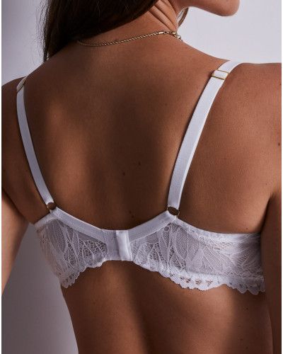 Underwired plunge bra Aubade Flowermania (White)