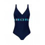 Soft one-piece swimming costume support swimsuit Antigel L'Antigel Globe (Bleu Rayé)