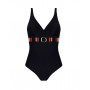 Soft one-piece swimming costume support swimsuit Antigel L'Antigel Globe (Auburn Rayé)
