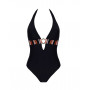 One-piece swimming costume support swimsuit Antigel L'Antigel Globe (Auburn Rayé)