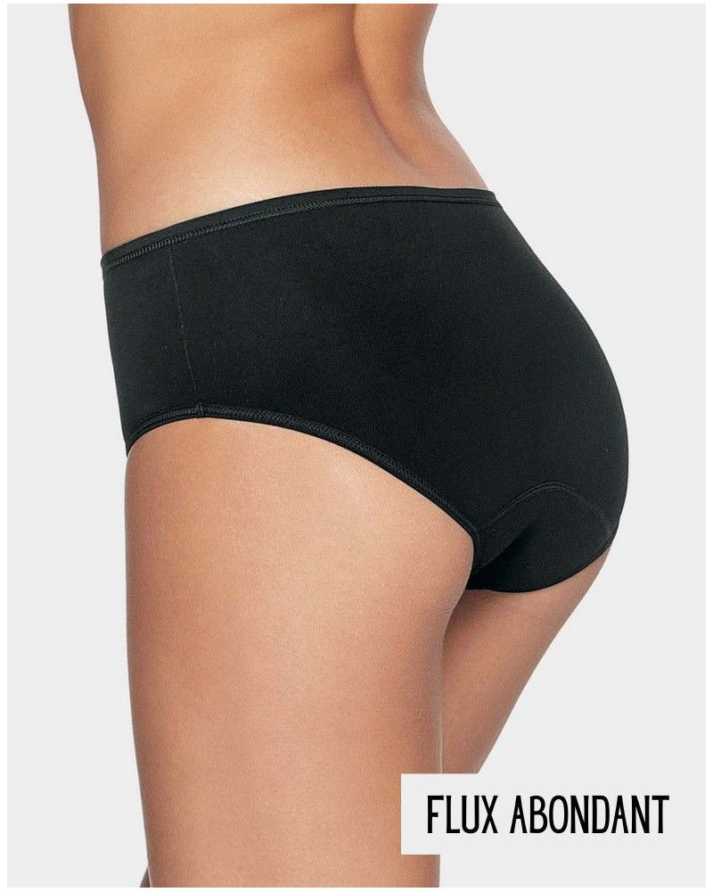 High waist menstrual brief Ecocycle Period Impetus (Black)