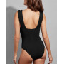 V-neck one-piece swimsuit without underwire Empreinte Kiss (Black)