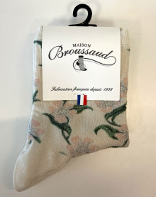 Women socks Maison Broussaud Flora (Ecru)