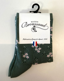 Women socks Maison Broussaud La Roseraie (Kaki)