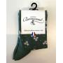 Women socks Maison Broussaud La Roseraie (Kaki)