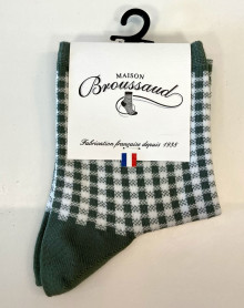 Women socks Maison Broussaud La Vichy (Blanchi/Kaki)