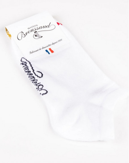 Men socks Maison Broussaud Les Invisibles Drapeau (White)