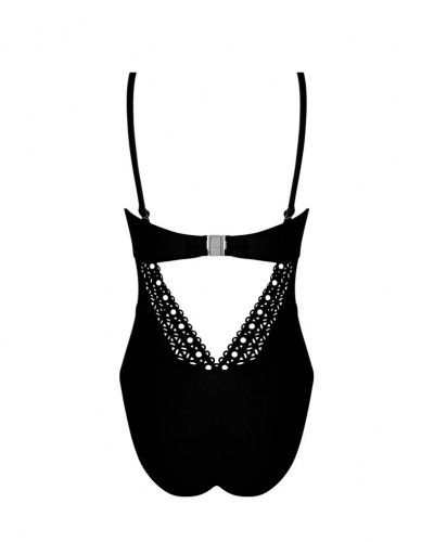 One-piece bandeau swimming costume with shell Lise Charmel Ajourage Couture (Black)