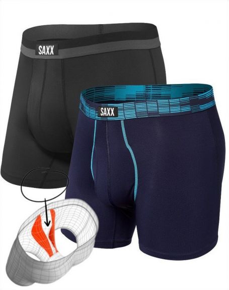 Set of 2 boxers Saxx Sport Mesh (Bleu marine/Black)