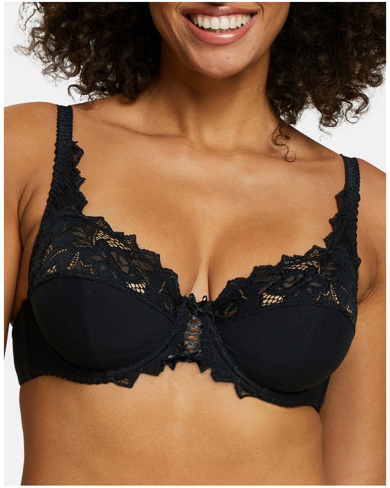 Sujetador con aros Sans Complexe Coton d'arum (Negro)