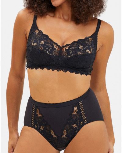 Soutien-gorge sans armature Dentelle Plus Sans Complexe Coton d'arum (Noir)