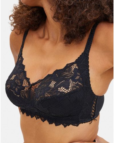 Soutien-gorge sans armature Dentelle Plus Sans Complexe Coton d'arum (Noir)