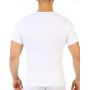 V-neck T-shirt 100% cotton fine rib Edouard Mariner (White)