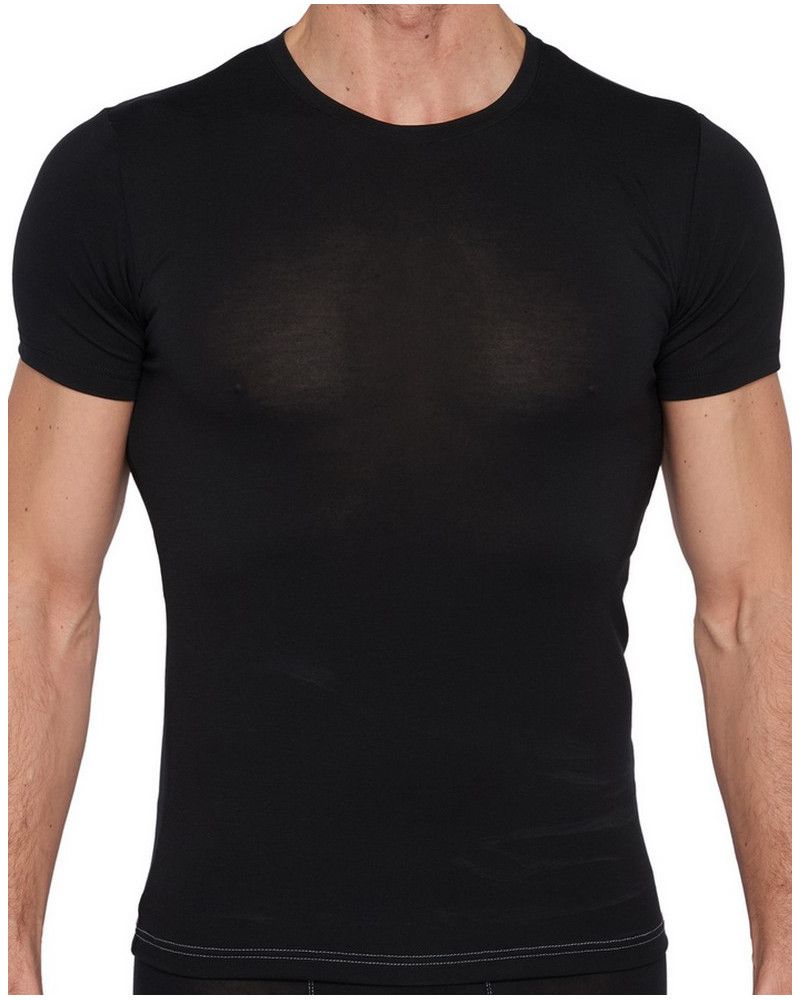 Round-neck Tencel Mariner T-shirt (Black)