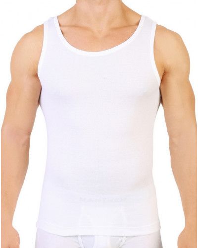 Camiseta sin mangas 100% algodón costilla fina Marcel Mariner (Blanco)
