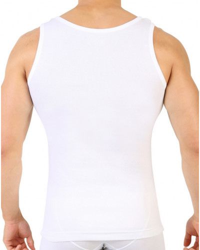 Camiseta sin mangas 100% algodón costilla fina Marcel Mariner (Blanco)