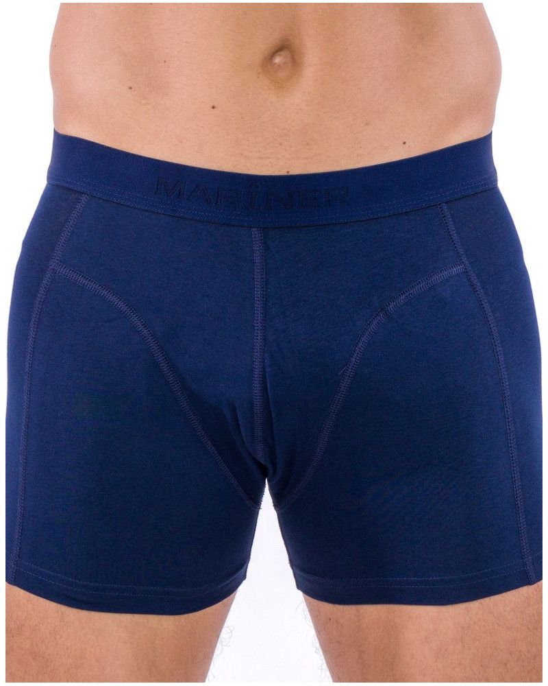 Shorty long in organic stretch cotton Mariner (Marine)