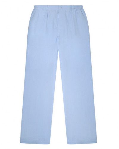Long open pajamas in 100% cotton plain weave Mariner (Azur)