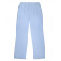 Long open pajamas in 100% cotton plain weave Mariner (Azur)