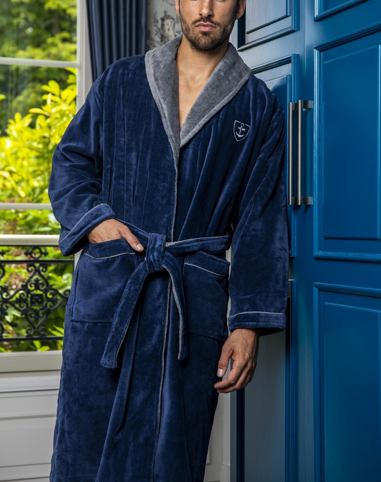 Peignoir Personnalisé Peignoir Velour Homme Long Peignoir De