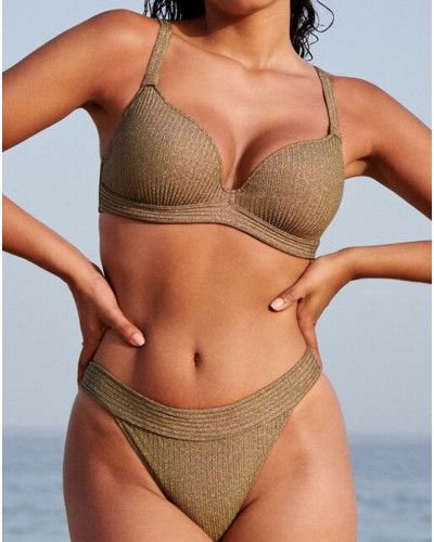 Braguita brasileña con cintura recta Marie Jo Bain Tinjis (Golden Olive)