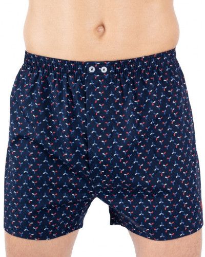 Lote de 2 calzoncillos estampado cuadros vichy 100% algodón tafetán Mariner (Marine/Rouge)