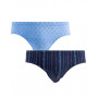 Pack of 2 low-rise briefs in 100% mercerized jersey cotton Mariner (Marine/Ciel)