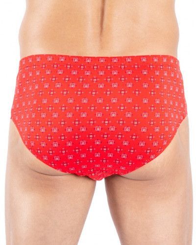 Set of 2 high-waisted briefs 100% mercerized jersey cotton Mariner (Bleu/Rouge)