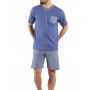 Short pyjamas 100% cotton jersey Mariner (Denim)