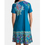 Short-sleeved beach dress 100% Cotton Massana Imprimé Bleu