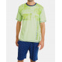 Pijama corto Massana de hombre estampado verde 100% Algodón (Multicolor)