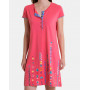 Short-sleeved buttoned nightdress Massana Imprimé Rose