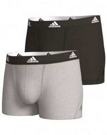 Pack of 2 Boxers Adidas Active Flex Cotton (Noir/Gris Chiné)