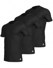 Pack de 3 Camisetas Adidas 100% algodón con cuello en V (Negro)