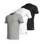 Pack de 3 Camisetas Adidas 100% algodón con cuello en V (Gris/Blanco/Negro)