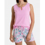 Sleeveless short pajamas 100% Cotton Massana Imprimé Rose