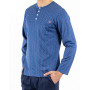 Pyjama long 100% coton jersey mercerisé Mariner (Bleu)