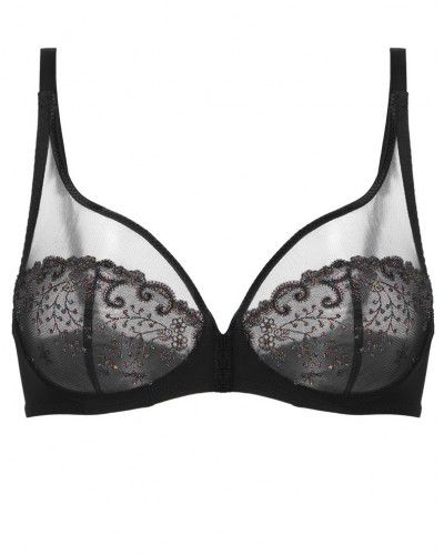 Underwired bra deep neck Simone Pérèle Délice (Noir Gem)