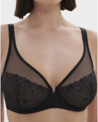 Sujetador con aros escote profundo Simone Pérèle Délice (Noir Gem)